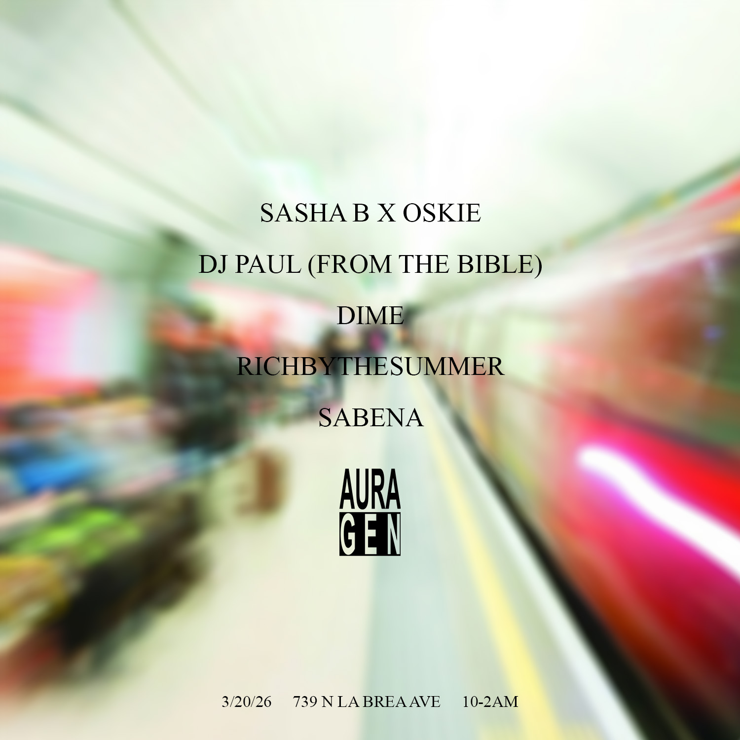 Flyer for Aura Gen, March 2026